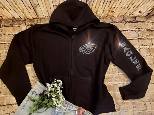 Philadelphia Eagles Bling Unisex Hoodie Zip Up Or Crewneck Sweatshirt S Thru 3x