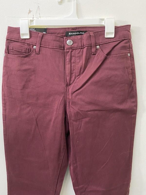 PICK SIZE- NWT- Bandolino Women's Amy Straight Slimming Leg Burgendy Jean