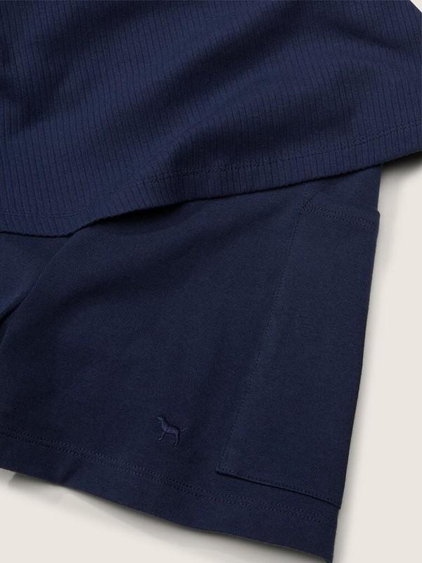 PINK Victoria’s Secret Navy LARGE Rib Square Neck Active Sleeveless Dress VS
