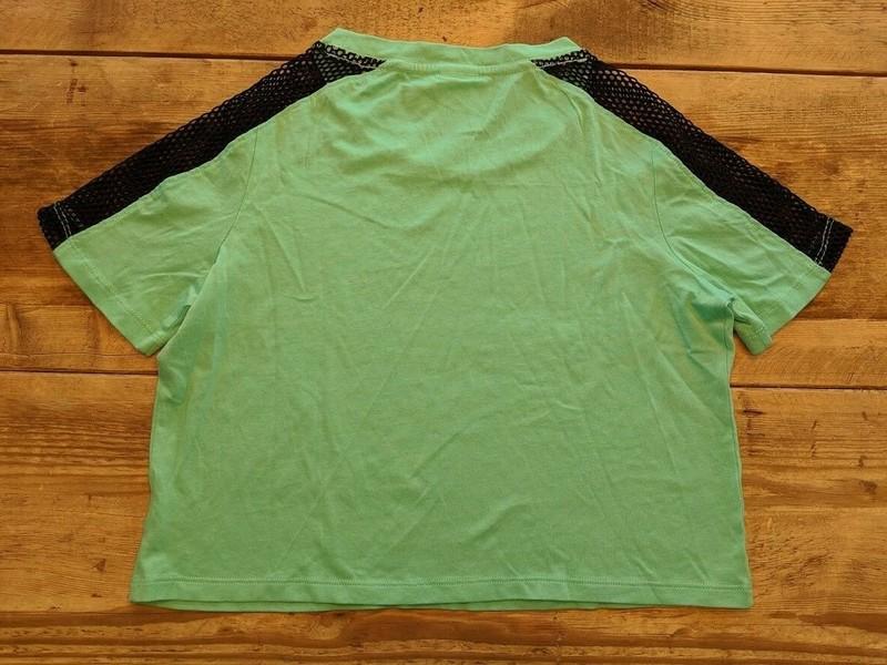 PINK Victoria’s Secret Teal Logo X-SMALL Mesh Perfect Crop Short Sleeve Tee VS