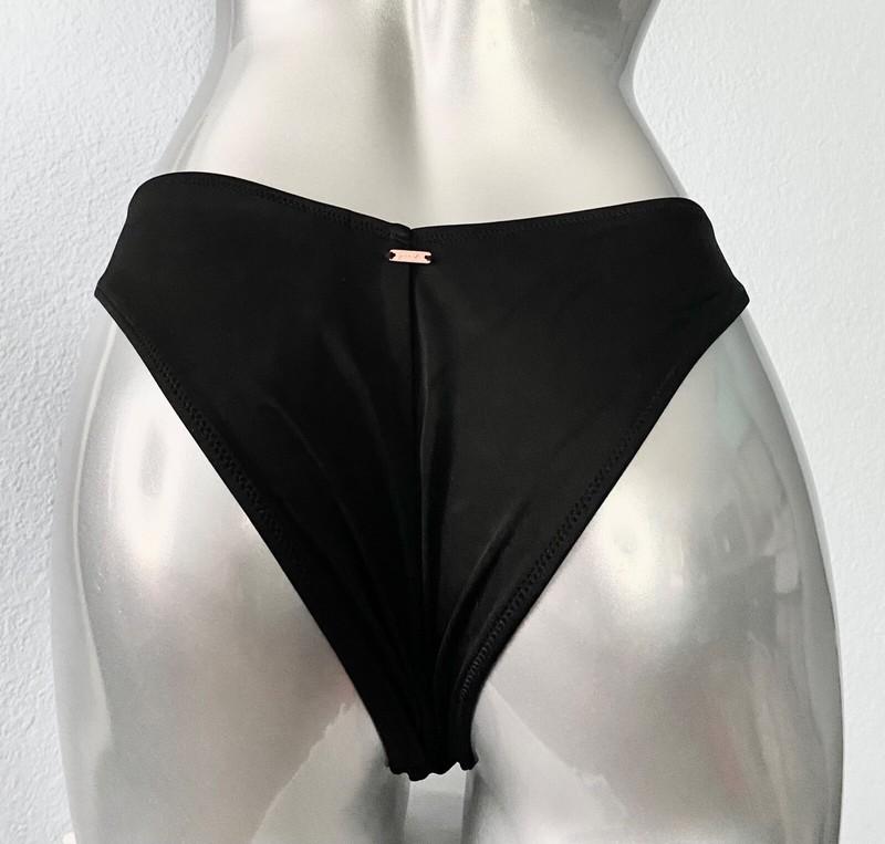 PINK Victorias Secret Bikini Swim Bottom Black V Front Itsy Nwt