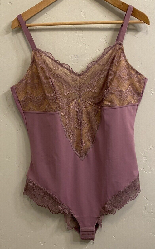 Pinsy Women's Sz Small Lilac Sculpting Lace Shapesuit Shapewear Bodysuit $98