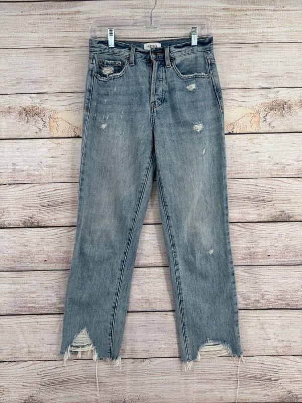 Pistola Charlie High Rise Straight Distressed Jeans Women's 25 Blue Light Wash