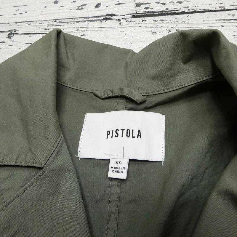Pistola Romper Womens XS Olive Green Utility Short Sleeve Collared Coverall