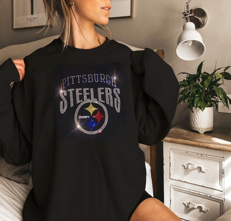 Pittsburgh Steelers Bling Unisex Hoodie Zip Up Or Crewneck Sweatshirt S Thru 3x