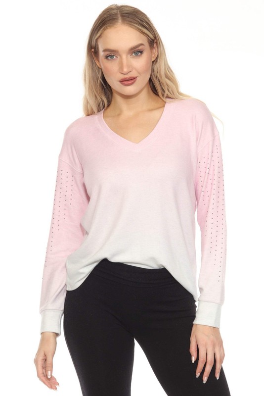PJ Salvage Pastel Pink Gradient Goodness Long Sleeve Lounge Top RHGGLS