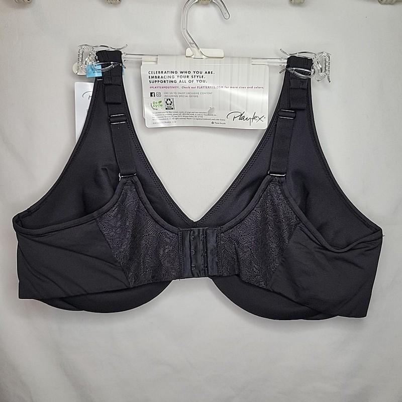 Playtex Bra 38C Black Dreamwire Ultra Soft No Poke 4833 New With Tags