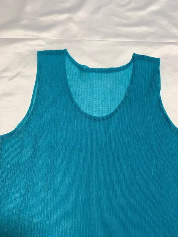 Pleats Please Issey Miyake Blue Sleeveless Tank Top Used Japan