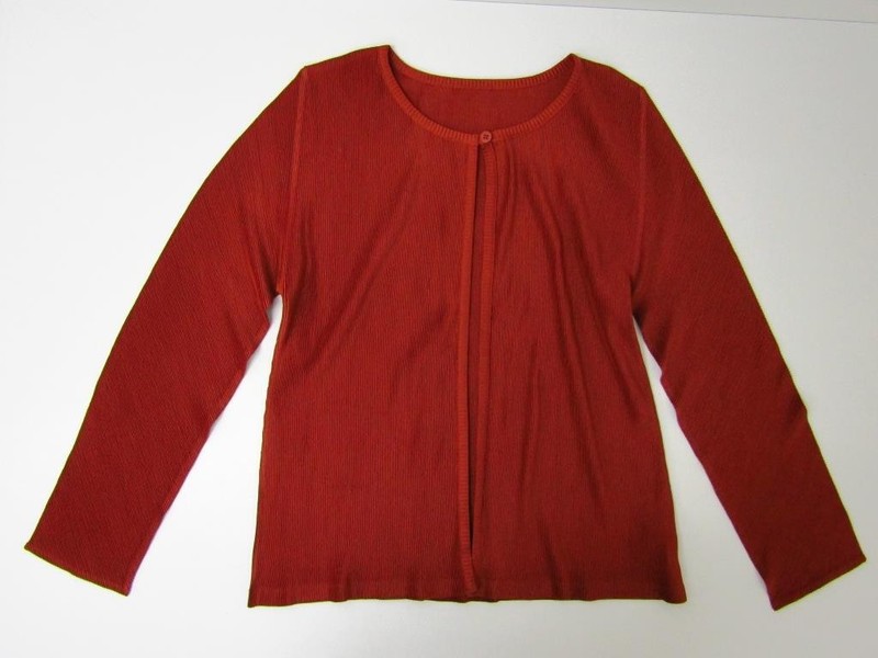 Pleats Please Issey Miyake Crew Neck Cardigan Size 3 Women Japan