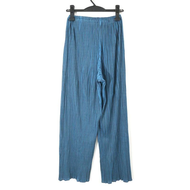 Pleats Please Issey Miyake Gingham Check Pleated Pants Used Japan