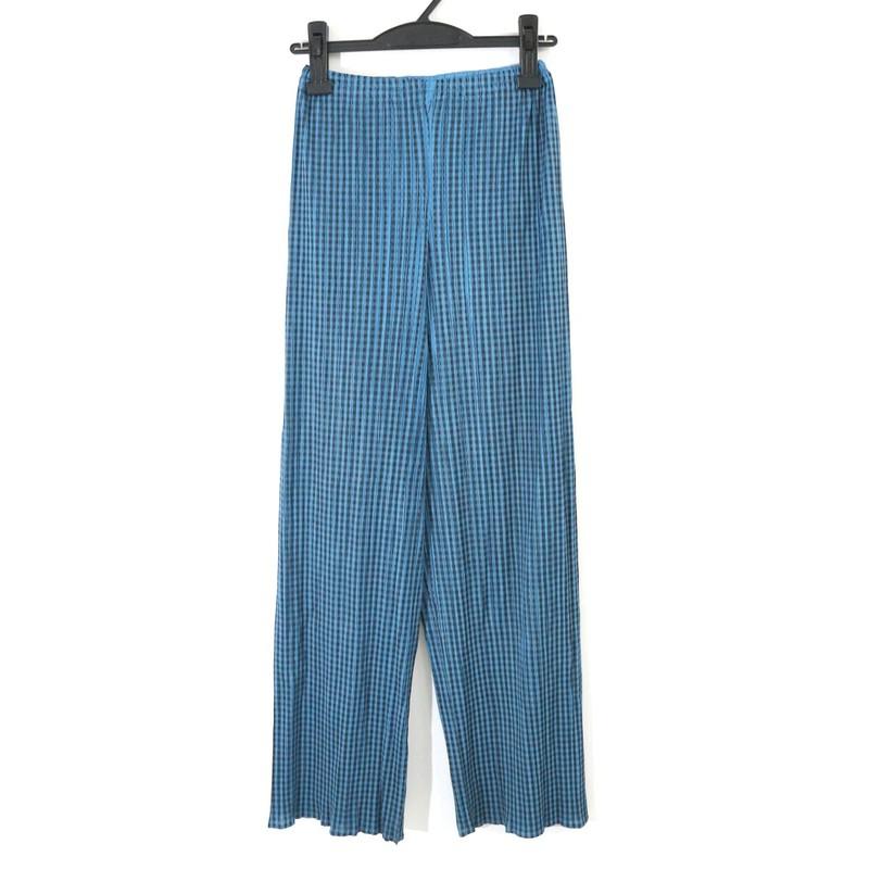 Pleats Please Issey Miyake Gingham Check Pleated Pants Used Japan