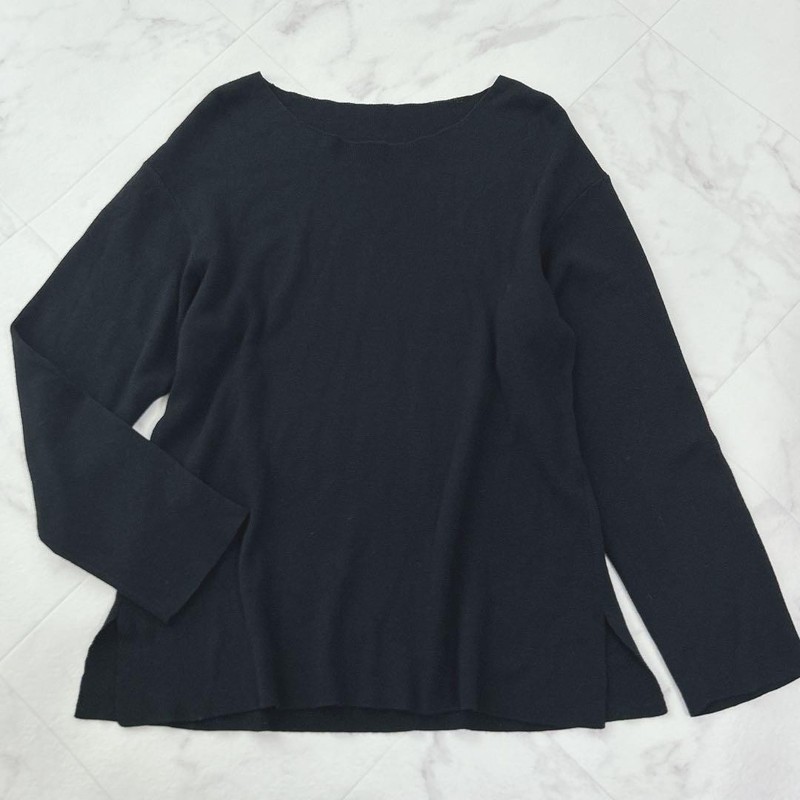 Pleats Please Issey Miyake Knit Top Black Used Japan