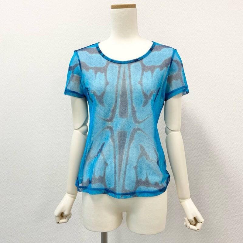 Pleats Please Issey Miyake Mesh Short Sleeve Top Size 3 Japan