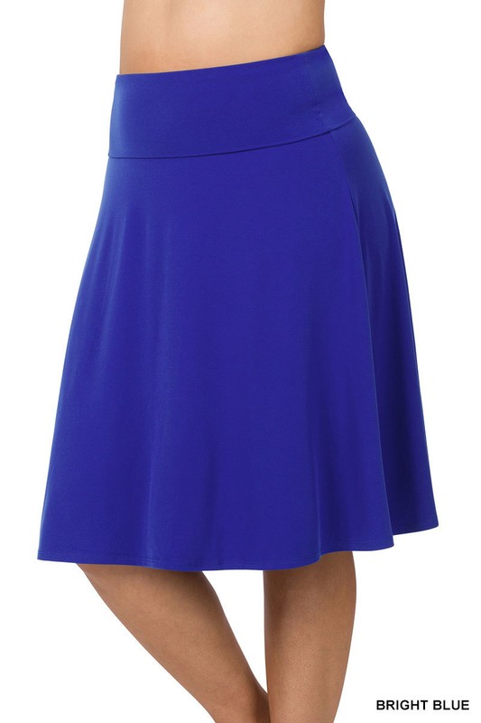 Plus Size Women's Fold Over A-Line Flared Skirt 1X 2X 3X