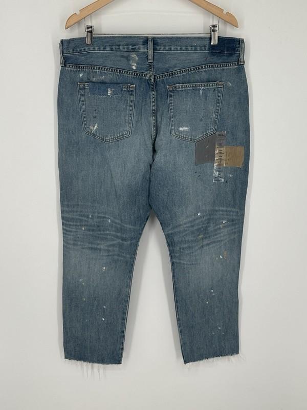 Polo Ralph Lauren Avery Boyfriend Jeans Womens Sz 32 Distressed Patch Splatter