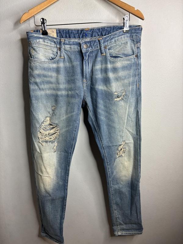 Polo Ralph Lauren Jeans Womens 28 Blue Denim Astor Boyfriend Distressed Ripped