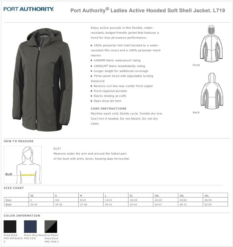 Port Authority Women's Active Full Zip Hooded Soft Shell Jacket L719