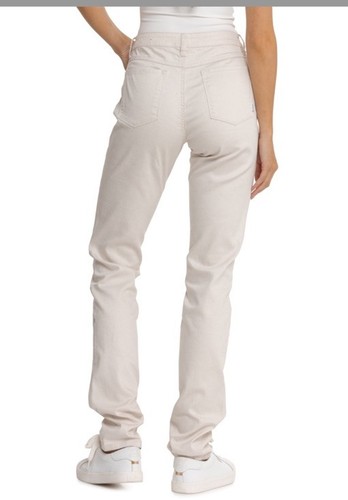 PrAna Kayla Straight Cut Jeans 18T Chalk Ivory Organic Cotton Blend Mid-Rise $99