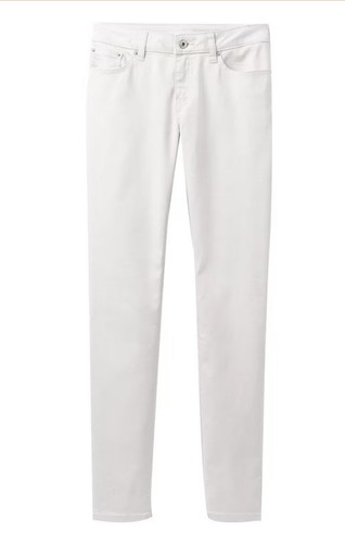 PrAna Kayla Straight Cut Jeans 18T Chalk Ivory Organic Cotton Blend Mid-Rise $99