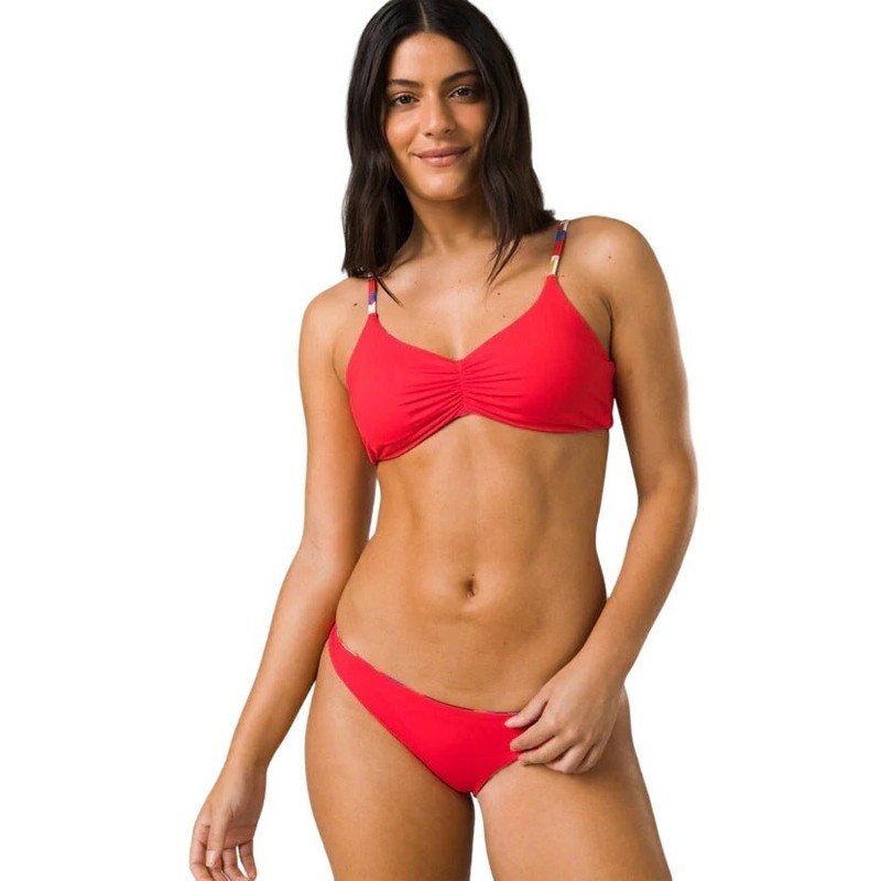 PrAna Sz Medium Tropics Jess Swim Reversible Top Shirring Front Swimwear N11-18