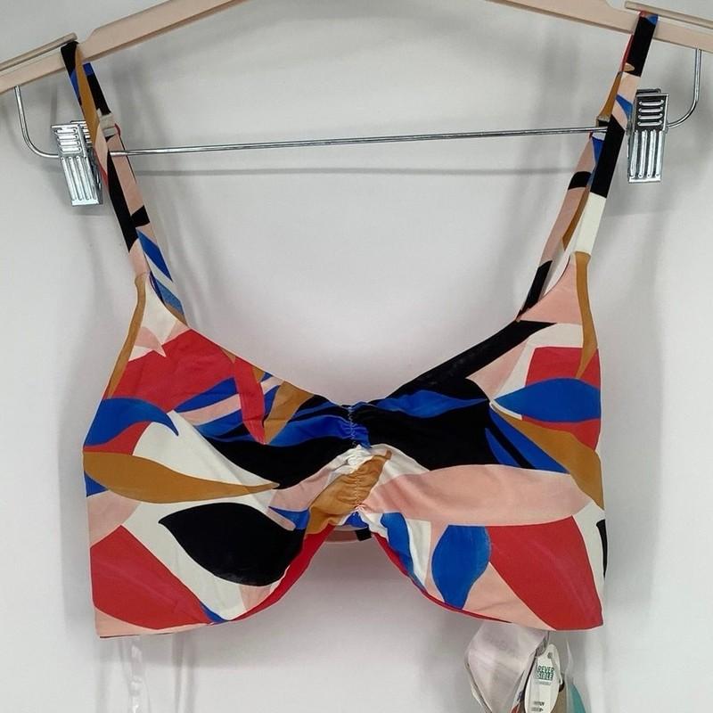 PrAna Sz Medium Tropics Jess Swim Reversible Top Shirring Front Swimwear N11-18