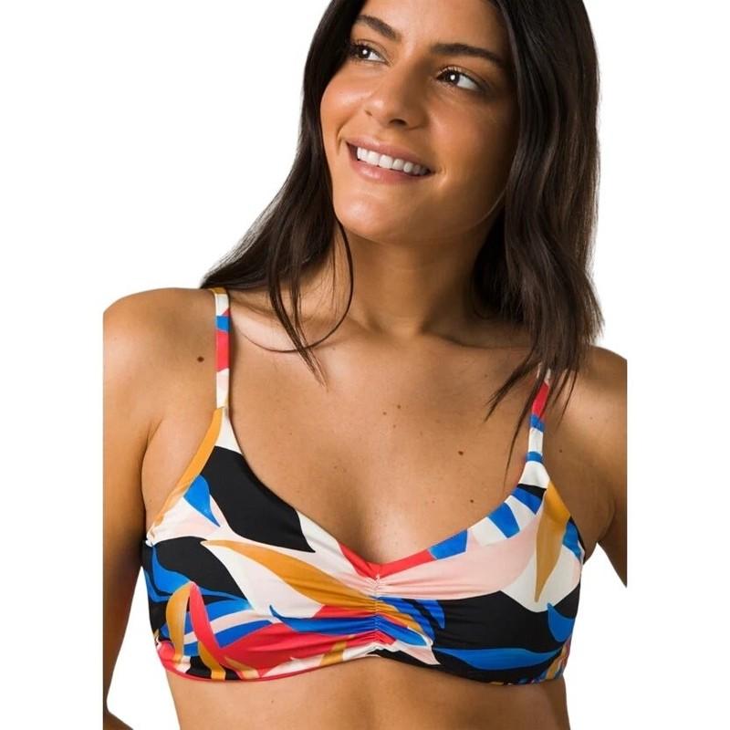 prAna Sz Medium Tropics Jess Swim Reversible Top Shirring Front Swimwear N11-18