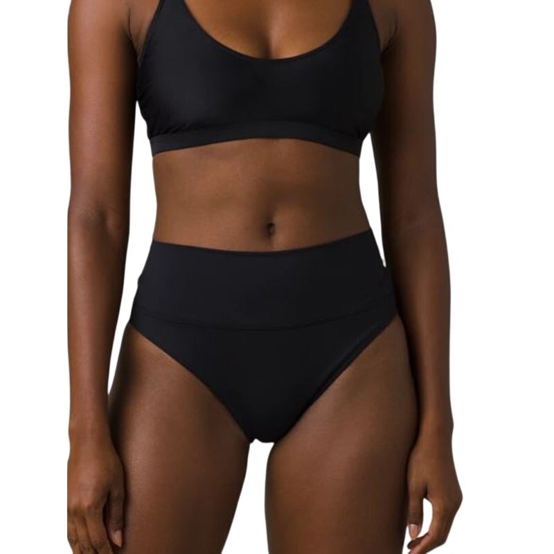 prAna Womens Large Black Aurelia Swim Bikini Bottom Swimsuit Pool Beach I19-25