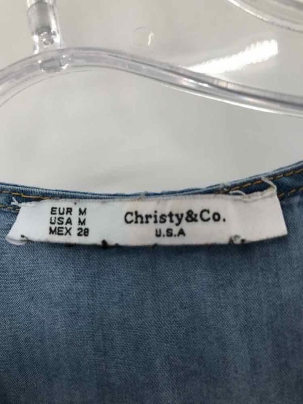 Pre-Owned Christy & Co Blue Size Medium Sleeveless Romper