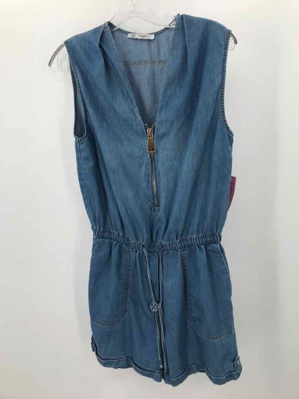 Pre-Owned Christy & Co Blue Size Medium Sleeveless Romper