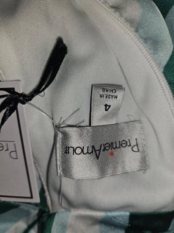 Premier Amour Dress Green White Size 4