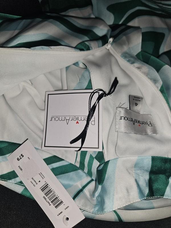 Premier Amour Dress Green White Size 4