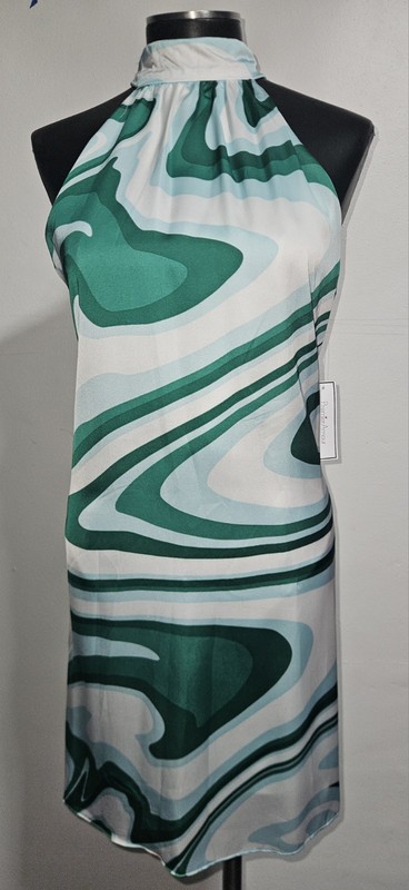 Premier Amour Dress Green White Size 4