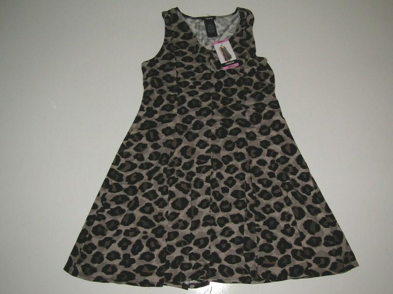 Premise Tan Black Leopard Sleeveless Summer Sun Dress NWT Womens Size XXL