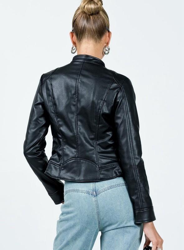 PRINCESS POLLY POTTSVILLE FAUX LEATHER MOTO JACKET BLACK - Women’s Size 0
