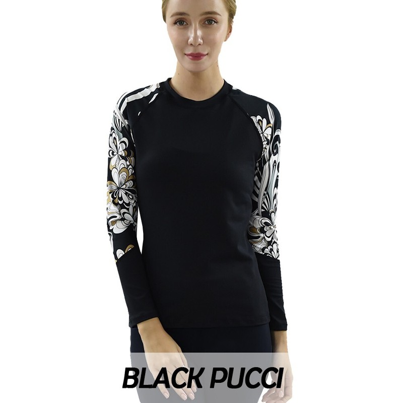 Private Island Hawaii Women Rash Guard Swimsuit Shirts Long Sleeve Top UPF 50+