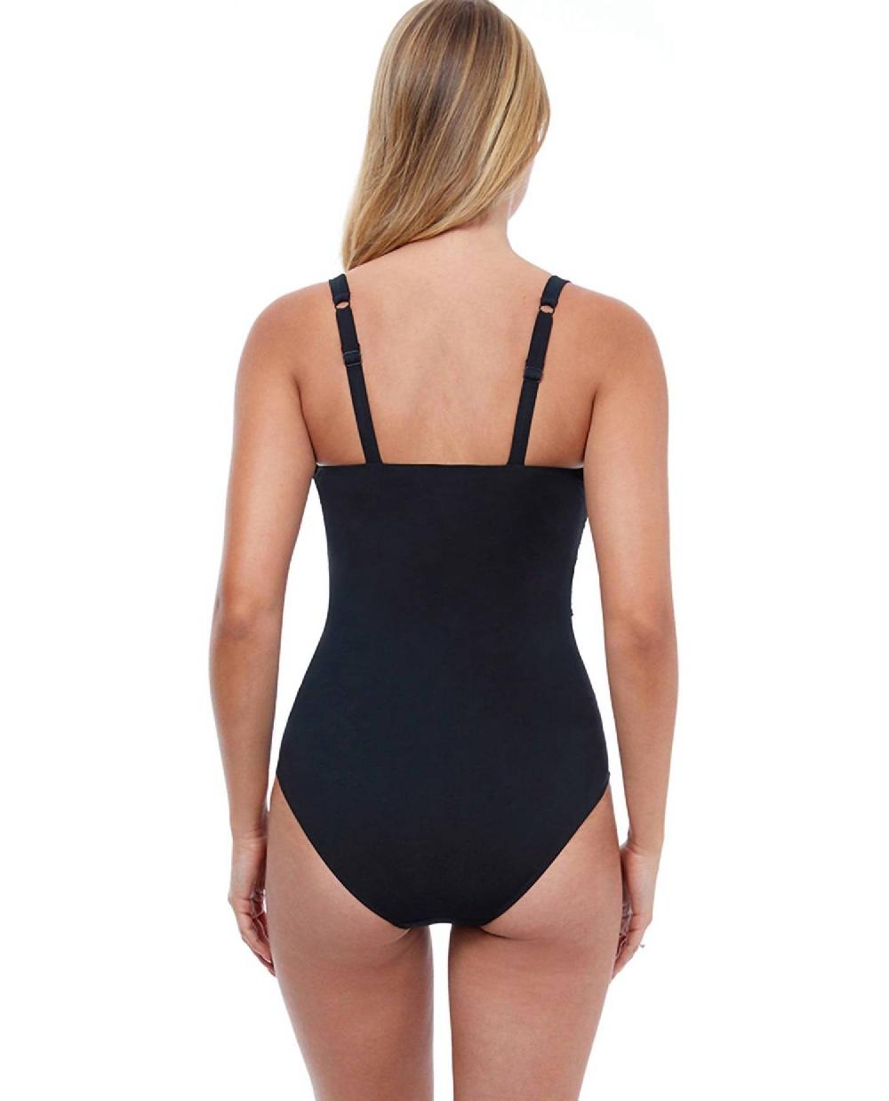 Profile By Gottex F-Cup Scoop Neck Shirred One Piece Swimsuit Tutti Frutti Black