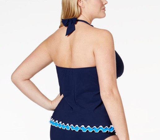 Profile By Gottex Navy Swimsuit Tankini Top Plus Size Women's Nwt