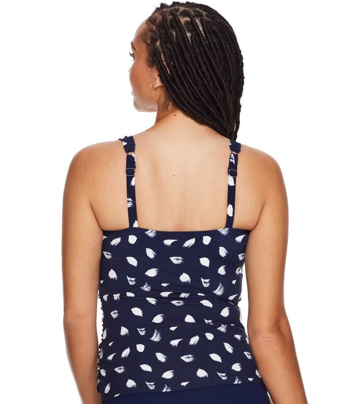 Profile By Gottex NAVY/WHITE Light As A Feather Tankini Swim Top US 36F UK 14F