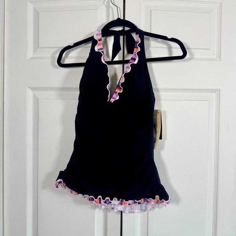 PROFILE BY GOTTEX RIGA TRICOLORE SOLID HALTER TANKINI Black 8