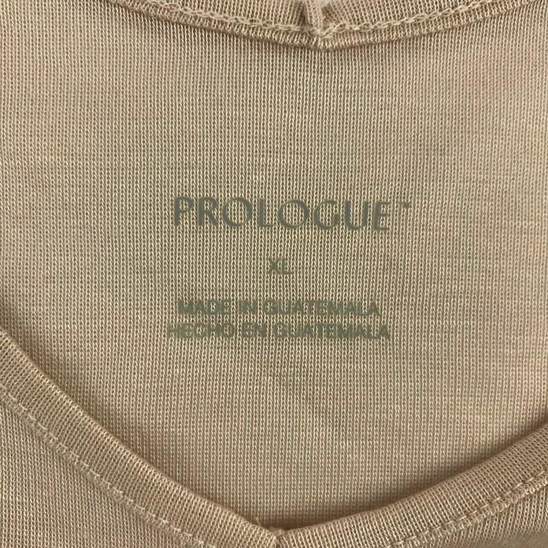 Prologue Womens Size XL Tank Top Beige V-Neck 100% Lyocell Rib Knit
