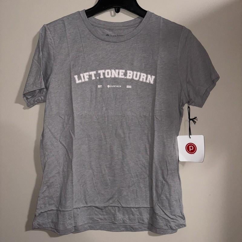 Pure Barre Varsity Relaxed Fit Tee Color: Athletic Grey Triblend Size: S NEW