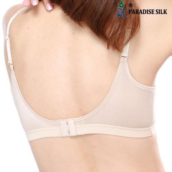 Pure Silk Knitted Sports Bra Sponge Padded Wire Free W Buckle