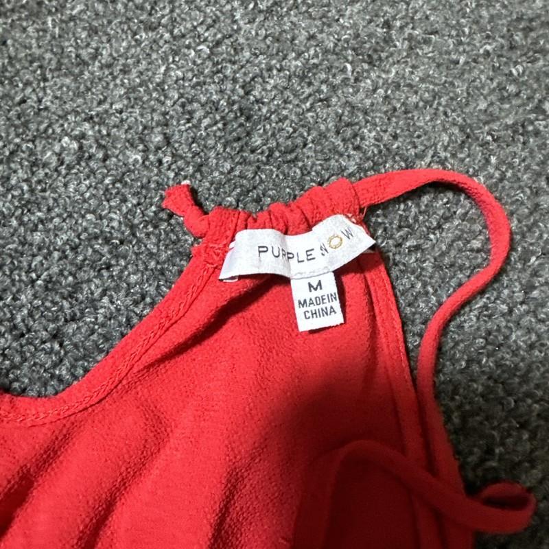Purple Snow Women Size M Red Jump Suit Wromper Sleeveless Flare Bottoma