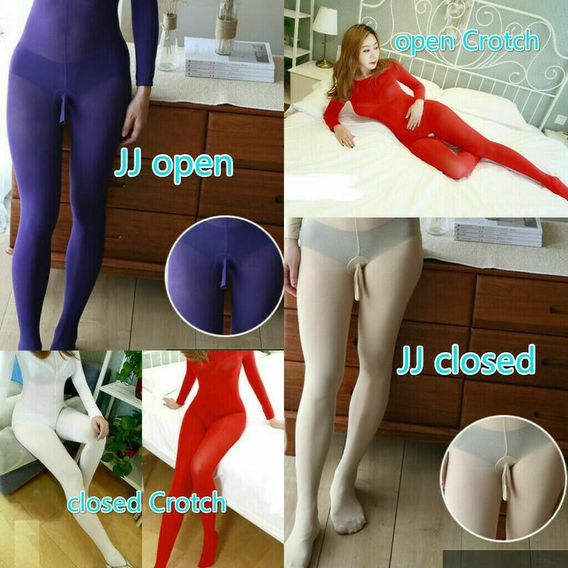 Purple Velvet Anti-Hook Bodystocking Bodyhose Semitransparent Catsuit Bodysuit