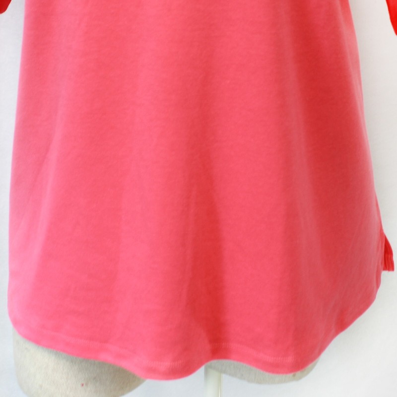 Quacker Factory Plus Pink Crew Neck Shine Sleeve Details Top Tee 2X