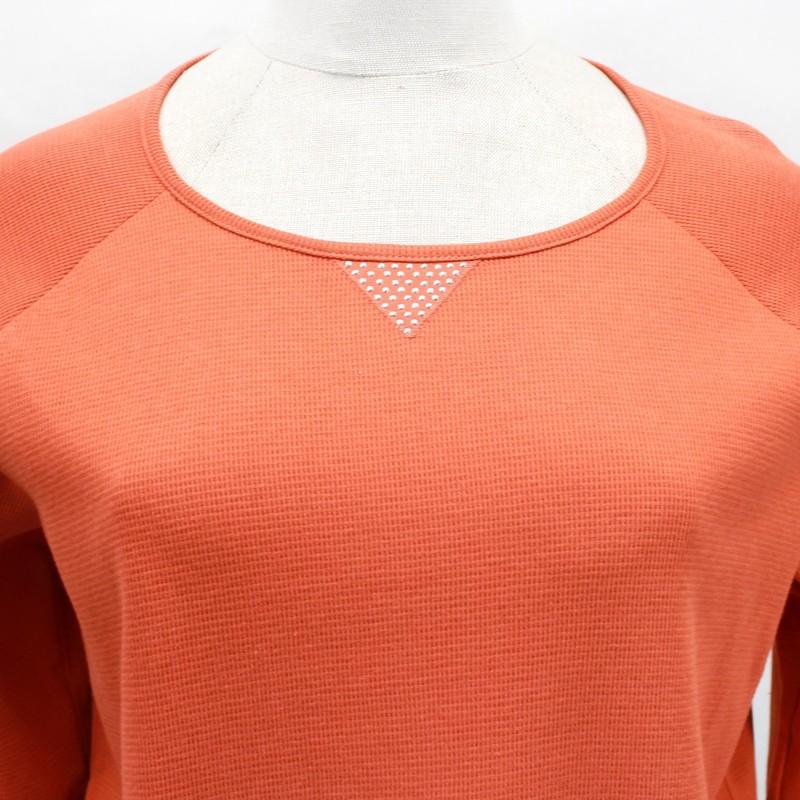 Quacker Factory Plus Thermal Boat Neck Studs Detail Top Tunic Tee Slits 2X