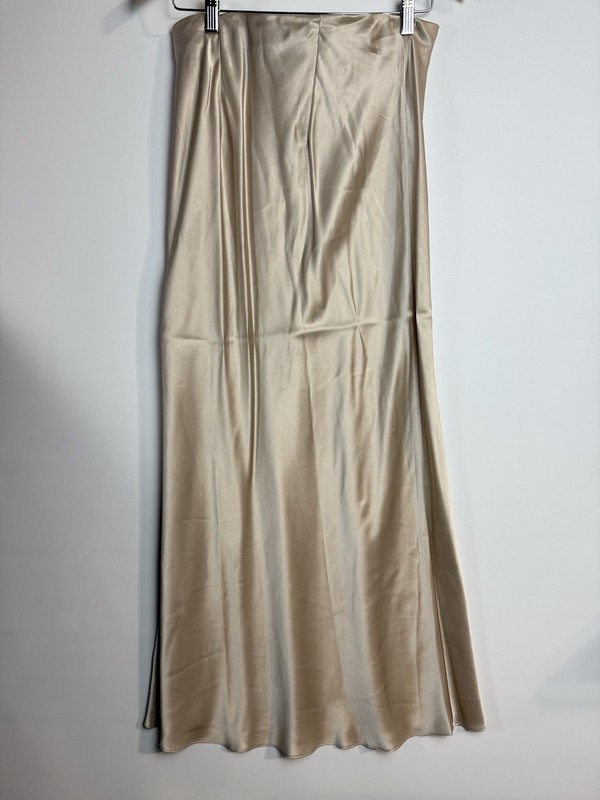 Quince Washable Silk Maxi Skirt Women’s M Champagne Bias Cut Slip Skirt NWT $99