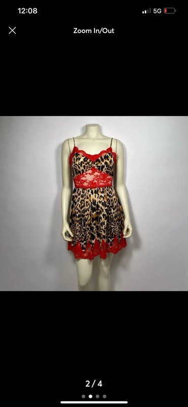 Rabanne H&M Red Laced Leopard Dress Size S