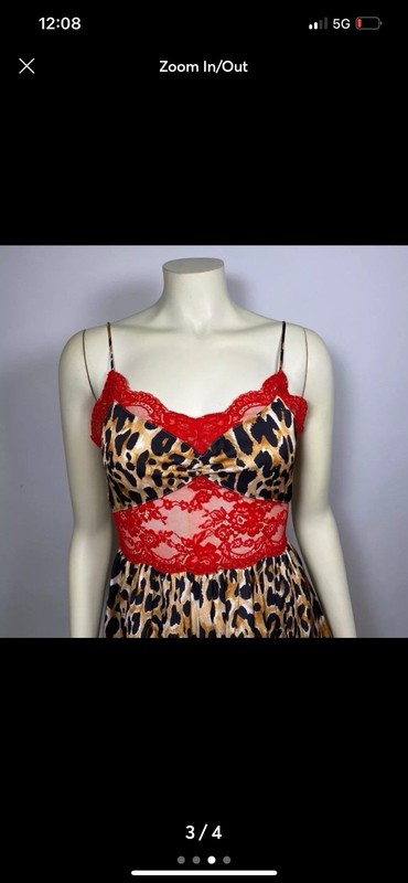 Rabanne H&M Red Laced Leopard Dress Size S