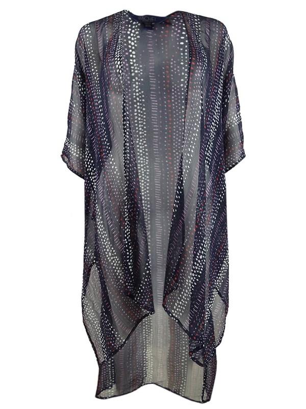 RACHEL Rachel Roy Women's Side-Slit Printed Kimono Swim Cover-up